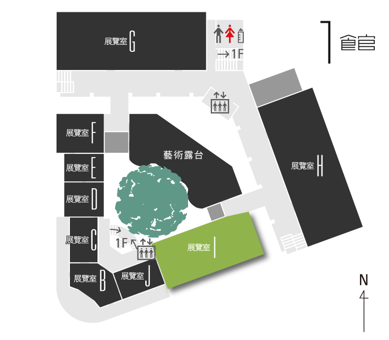 1館2樓展覽室I 平面圖