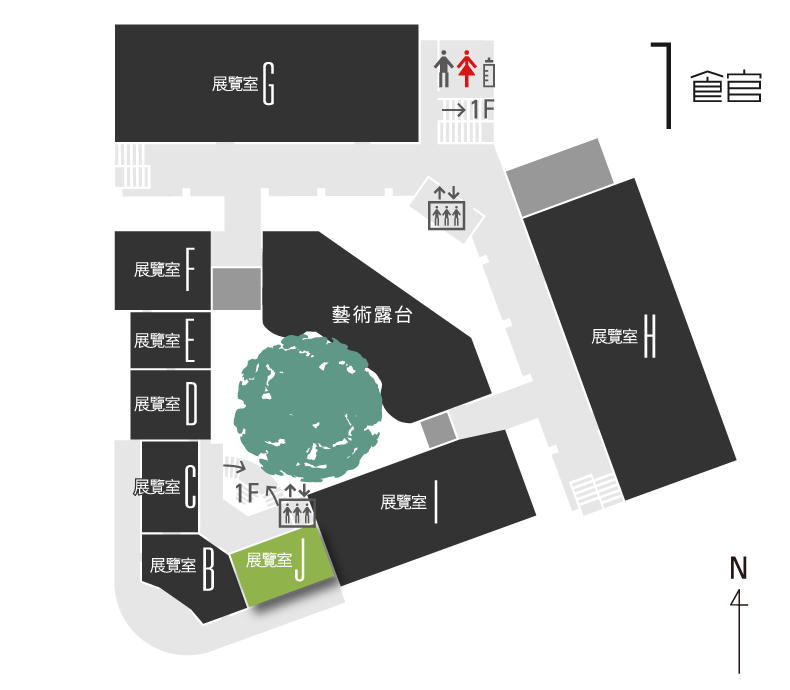 1館2樓展覽室J 平面圖
