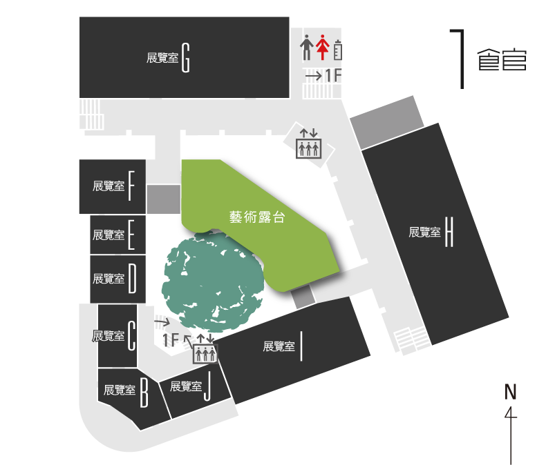 1館2樓藝術露台 平面圖