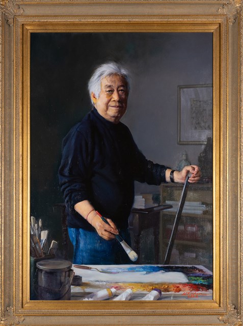 陳輝東〈自畫像〉2022，油彩、畫布，115.6 x 79.1 cm，臺南市美術館典藏，陳輝東捐贈