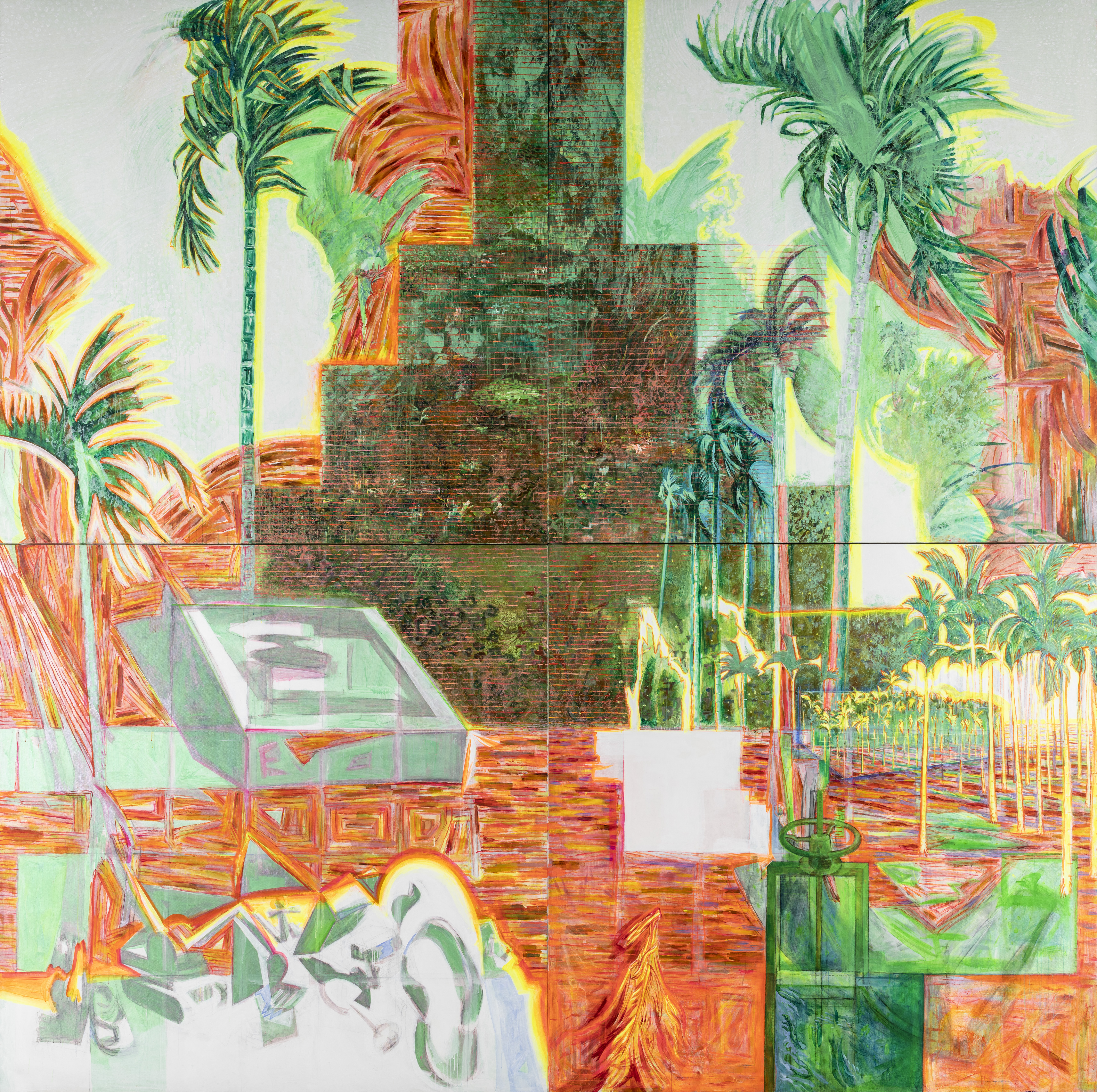 張新丕
Sin-Pi Chang/
熱帶－樂園
Tropical-Paradise/
2014-2019/	
400x400cm/ 	
布上壓克力	
Acrylic on canvas
