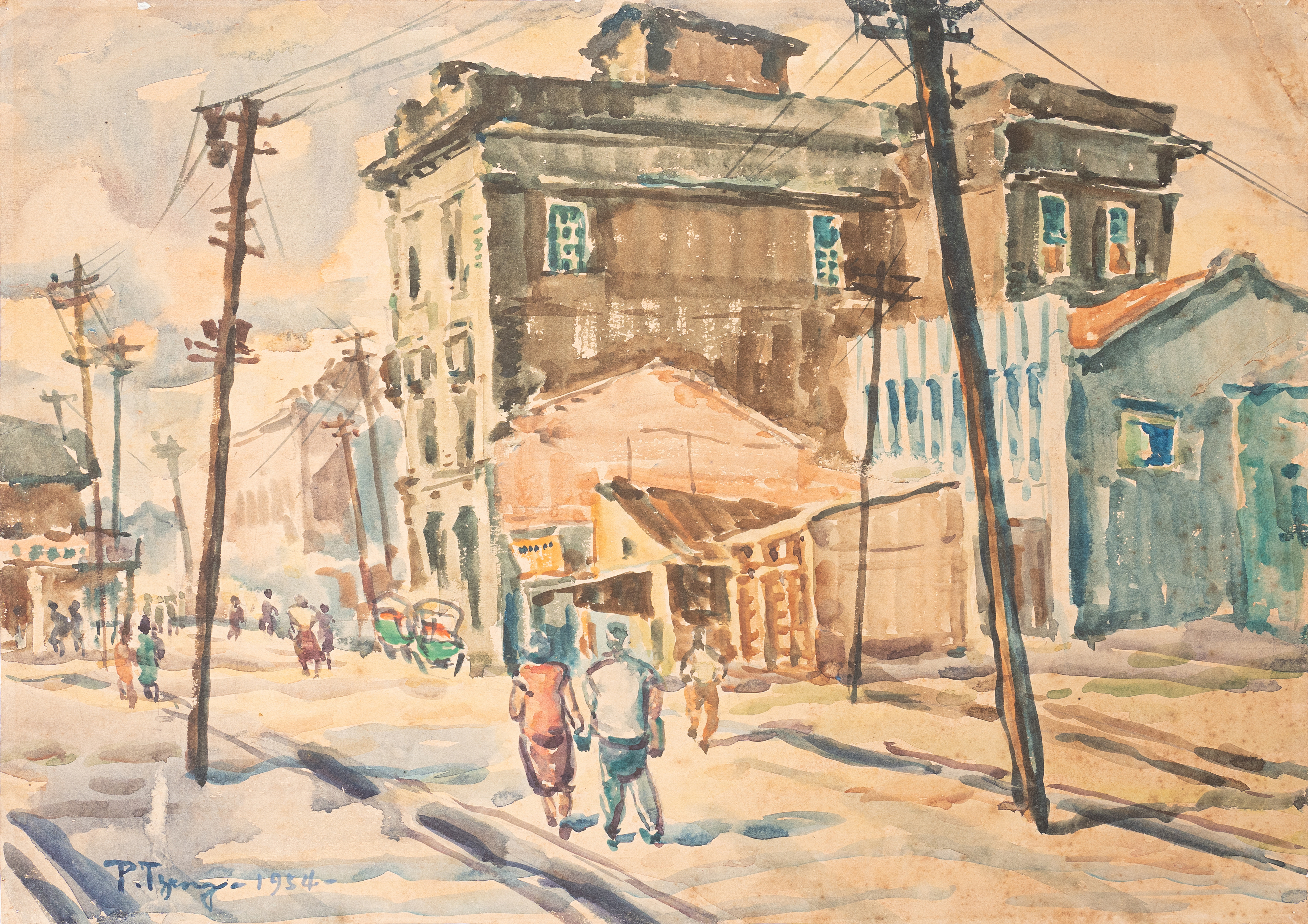 曾培堯〈臺南街景（臺南民生路）〉Mi-Sheng Road, Tainan