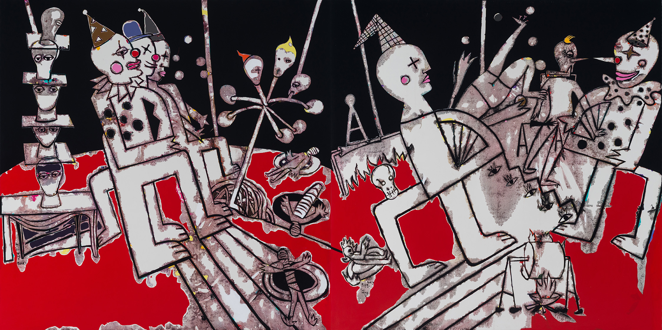 〈戲劇人生〉，2015，亞克力、畫布，200×400 cm，藝術家自藏。