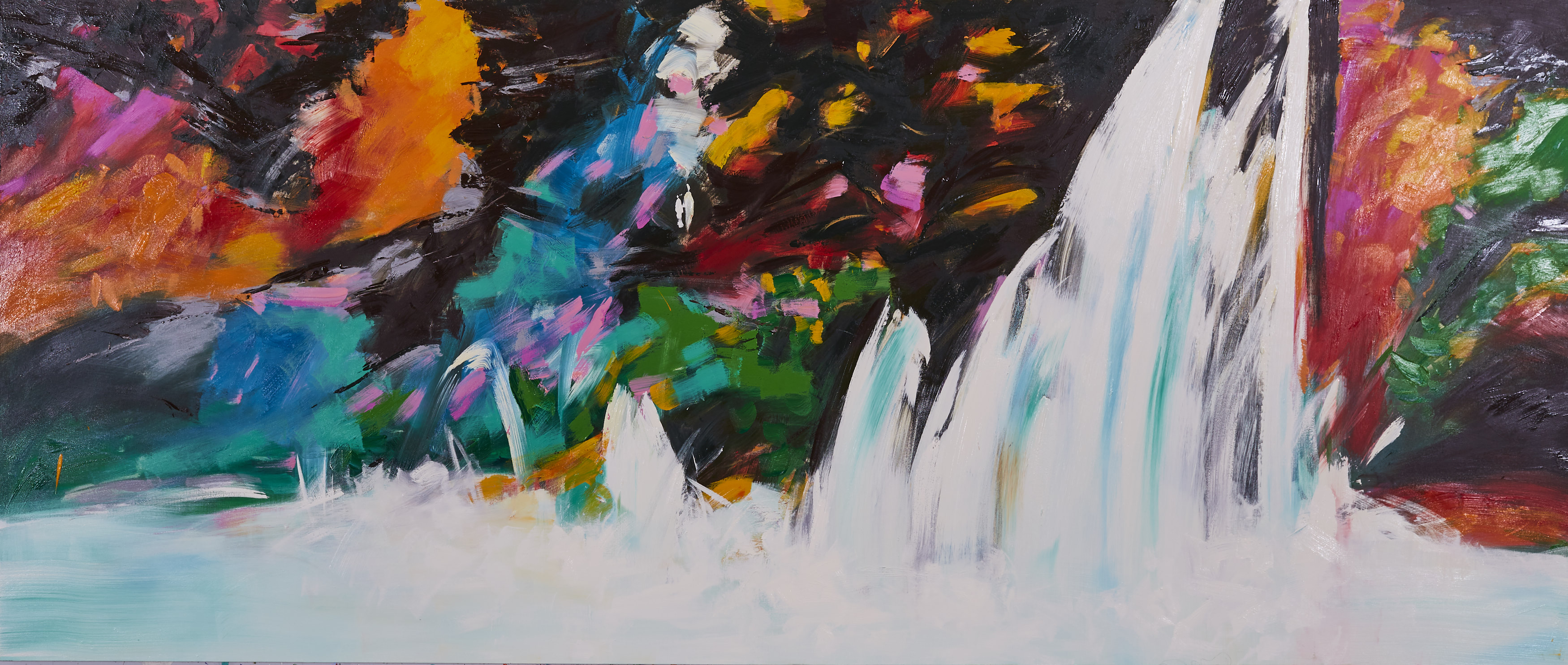 〈上善若水〉，2019，布面油彩，110×260公分。